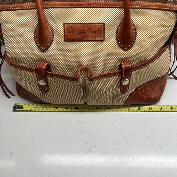 Dooney Bourke Tote Satchel Handbag Purse Weave Vintage RARE Tweed Leather - Picture 7 of 15